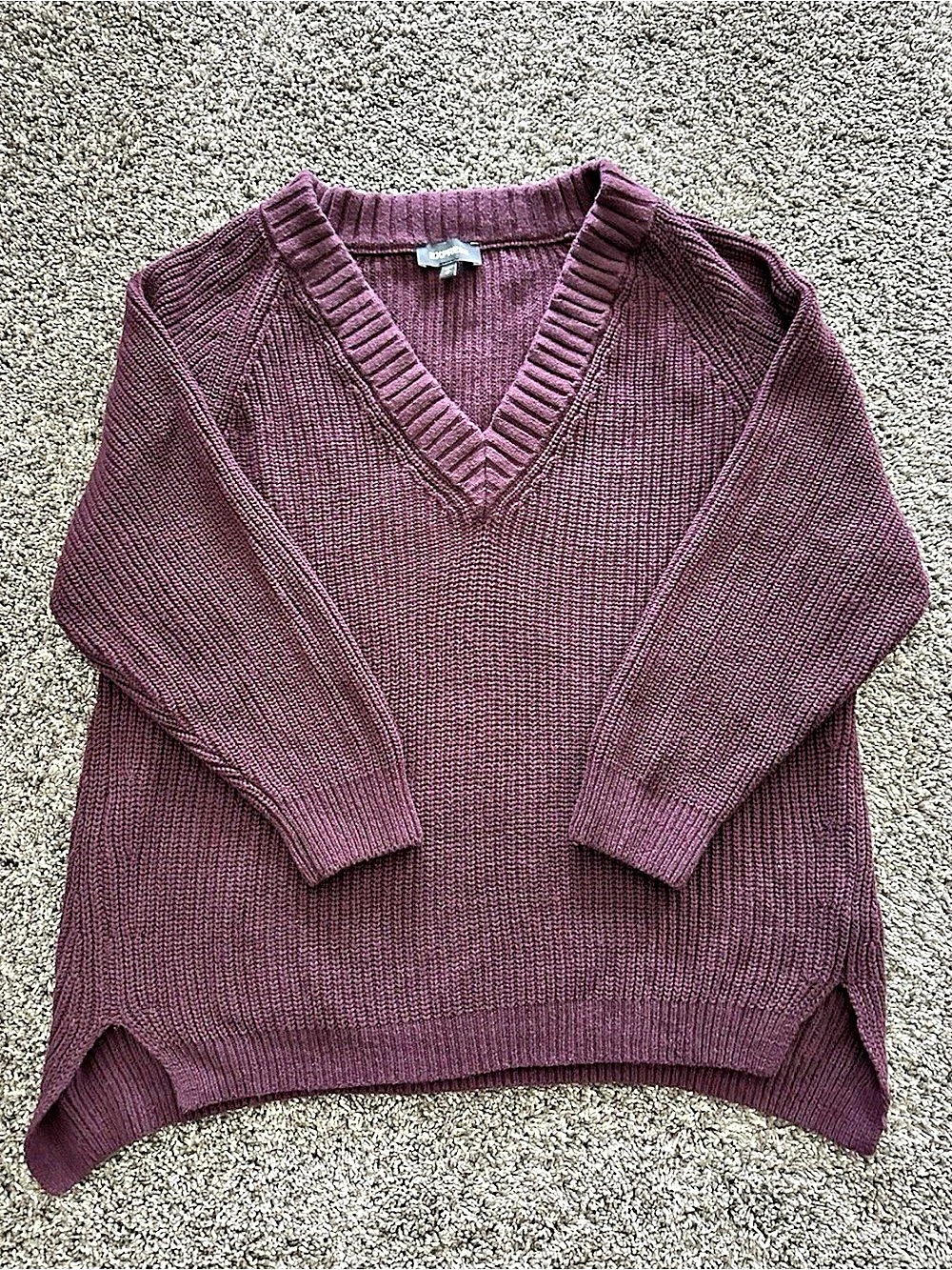 Express V-Neck Cotton Blend Sweater Size Medium